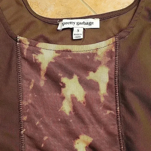 PRETTY GARBAGE - NWOT Mesh Panel Crop Top - Picture 6 of 7